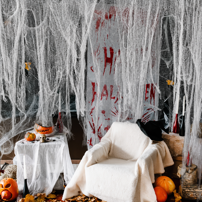 Halloween Decorative Cobweb Gauze for Draping at Parties and Indoors