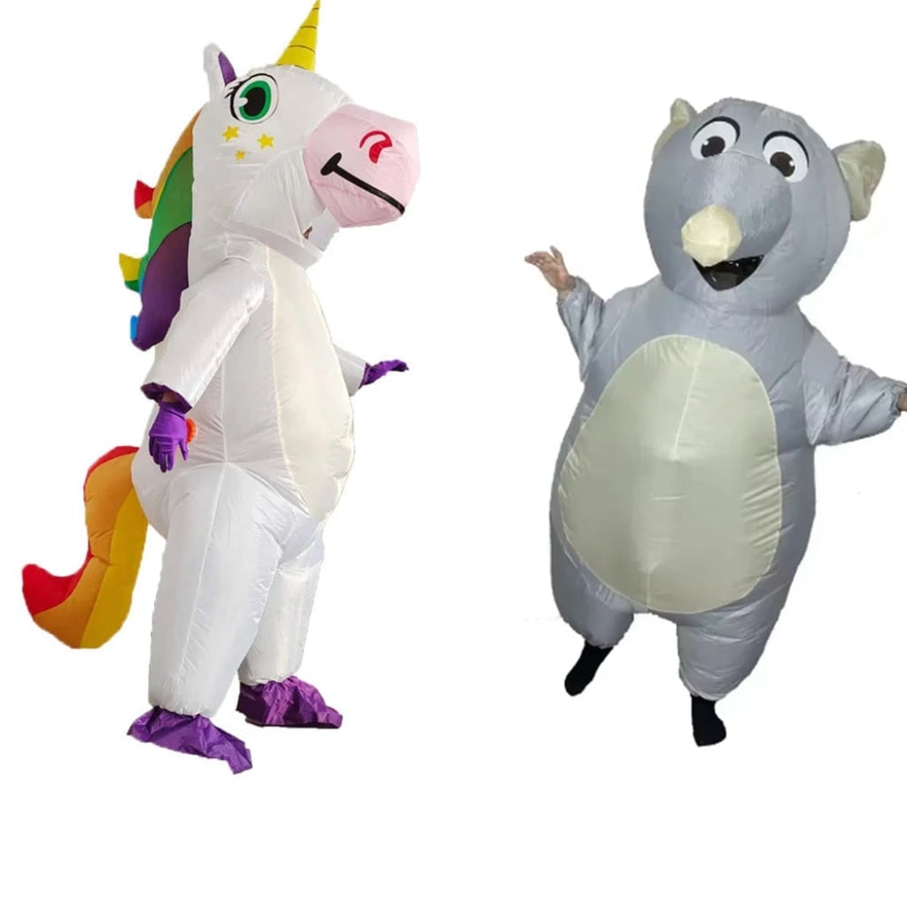 Halloween Inflatable Full-Body Costume, Unicorn and Bear, Funny Outfit
