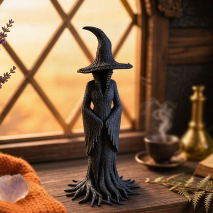Halloween Decorative Witch Figurine with a Pointed Hat for a Party