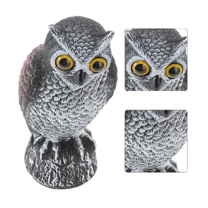Halloween Garden Figurine, Garden Owl Bird Deterrent, Realistic, with Stake Base