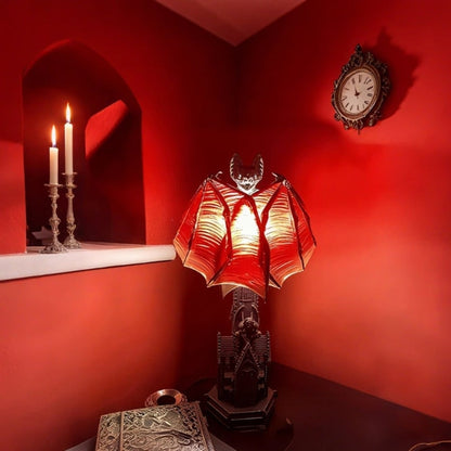 Halloween Gothic Table Lamp with Bat Shade for Interior Decoration