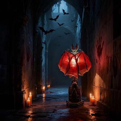 Halloween Gothic Table Lamp with Bat Shade for Interior Decoration