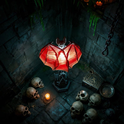 Halloween Gothic Table Lamp with Bat Shade for Interior Decoration