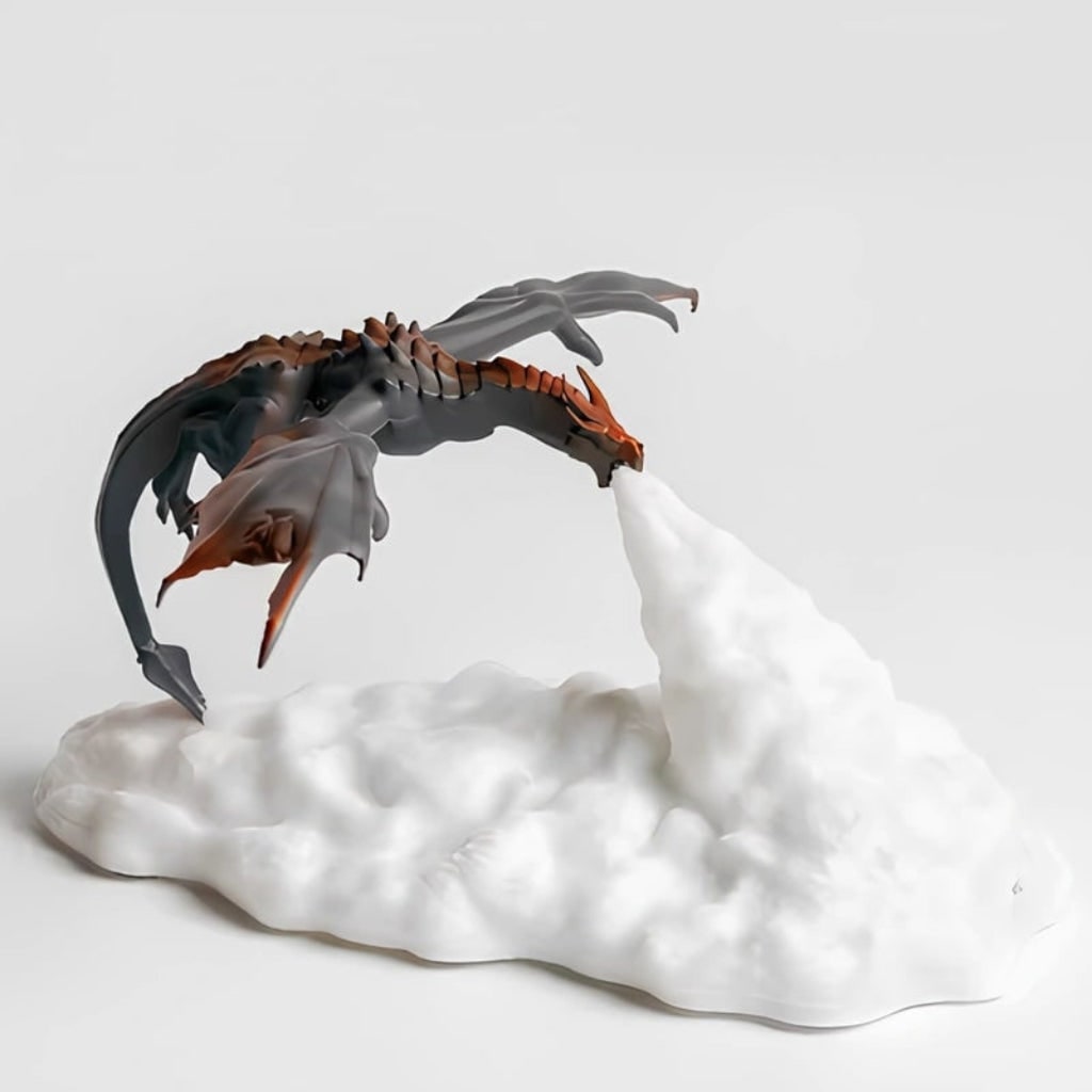 Halloween LED Night Light, Fire-Breathing Dragon with Rechargeable Battery, for Desk and Bedroom, Clip-On