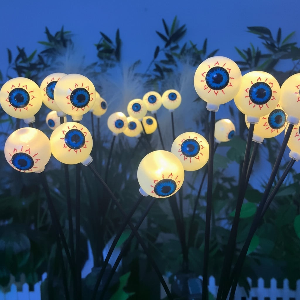 Halloween Solar Garden Lamps, Glowing Eye Spheres for Garden Decoration, Outdoor Lights