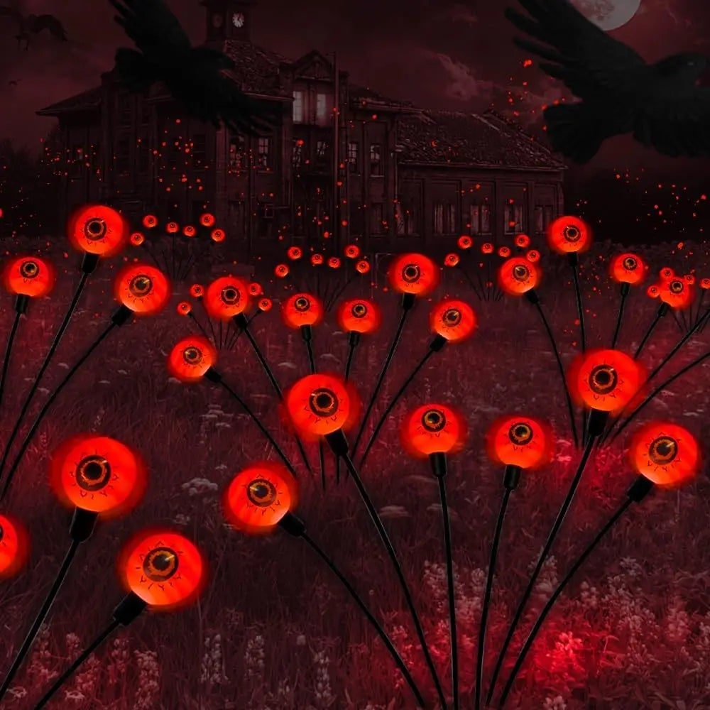 Halloween Solar Garden Lamps, Glowing Eye Spheres for Garden Decoration, Outdoor Lights