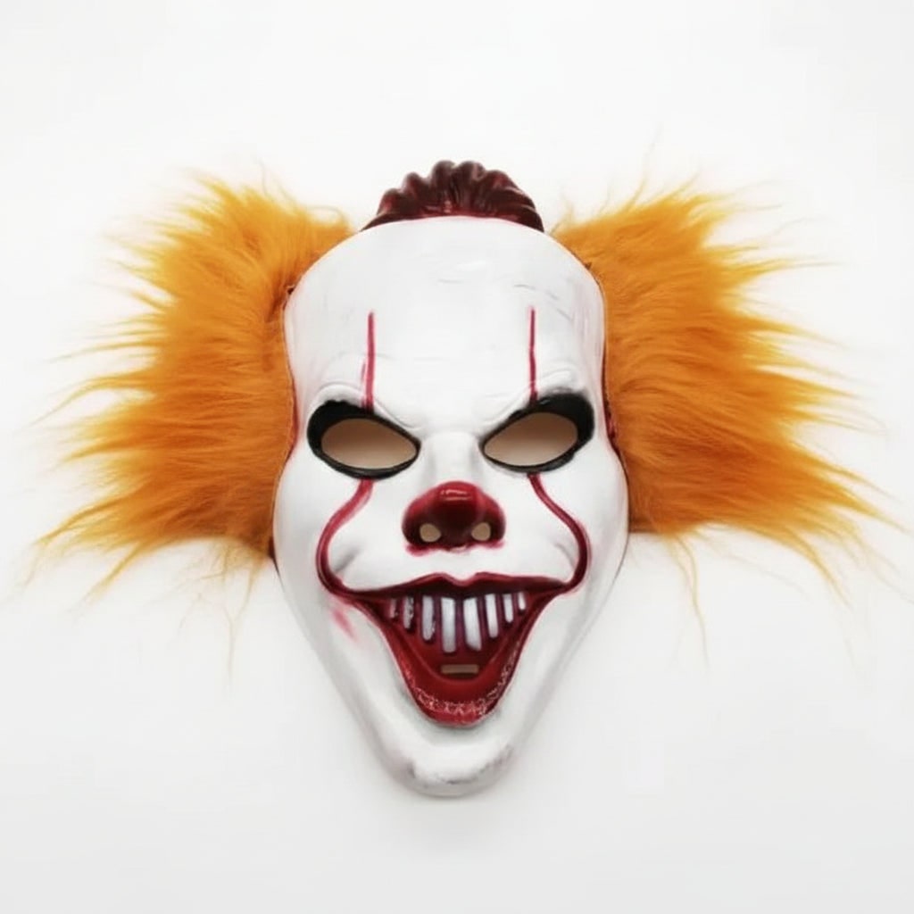 Halloween Clown Mask with Synthetic Hair, Scary for Parties and Cosplay
