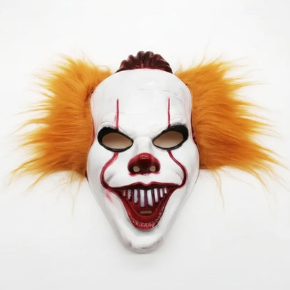 Halloween Clown Mask with Synthetic Hair, Scary for Parties and Cosplay