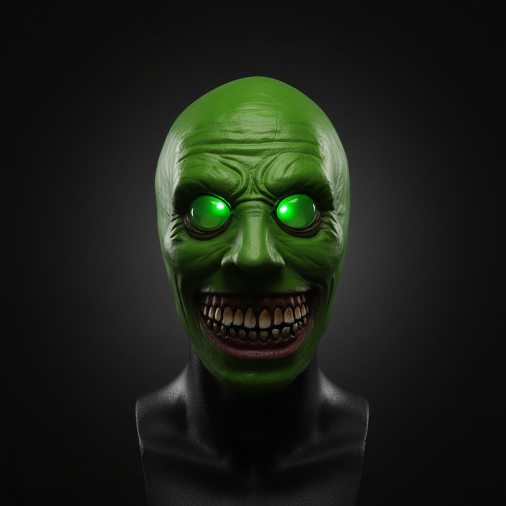 Halloween Latex LED Face Mask, Scary, with a Wide Smile and Elastic Strap
