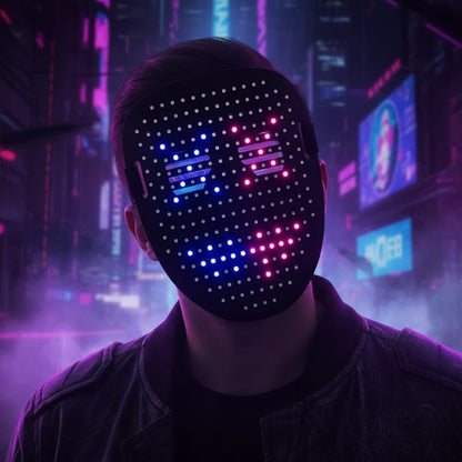 Halloween LED Face Mask, Illuminated Face Covering, Costume, LED Party