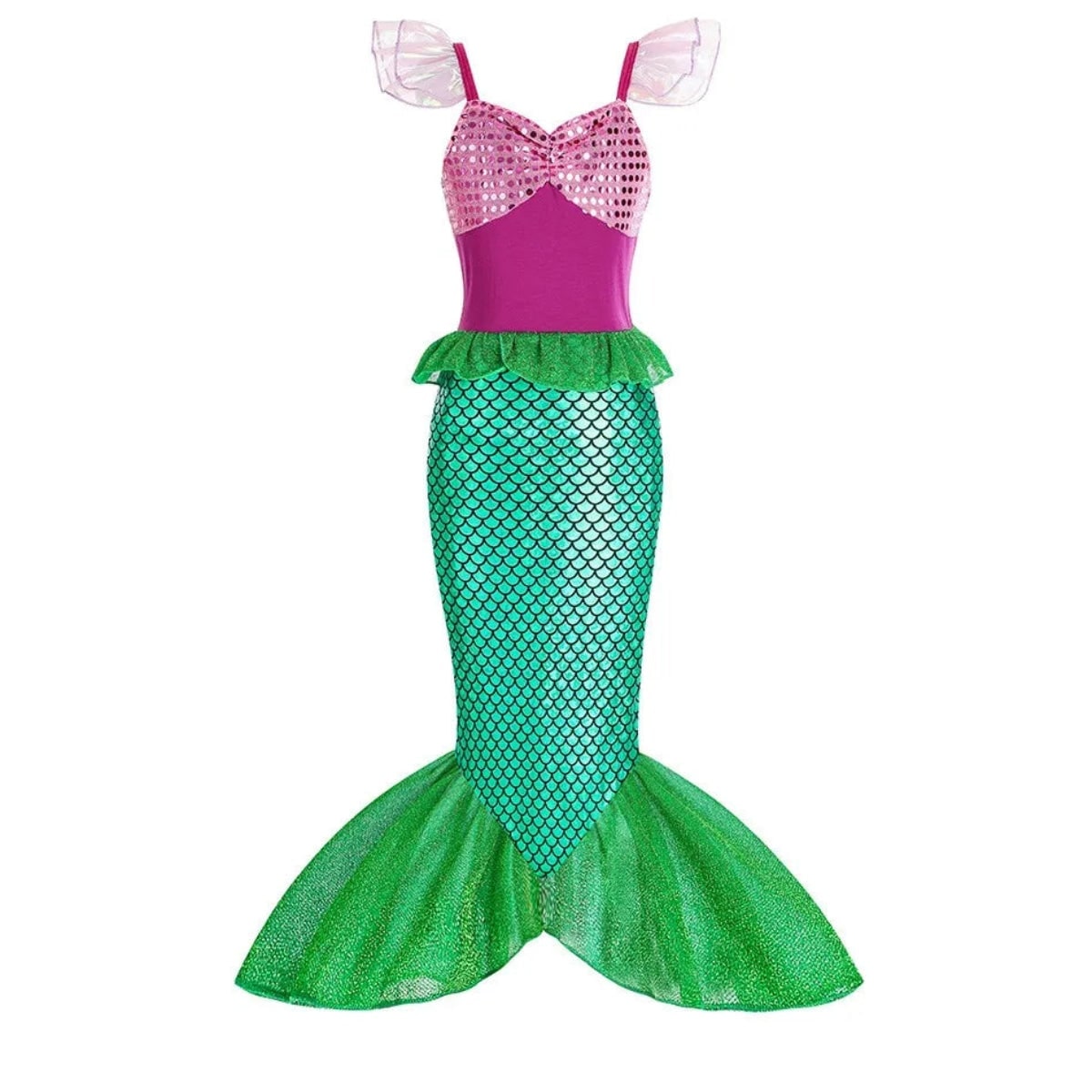 Halloween Mermaid Carnival Costume for Children with Tulle Skirt and Accessories