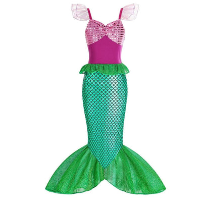 Halloween Mermaid Carnival Costume for Children with Tulle Skirt and Accessories