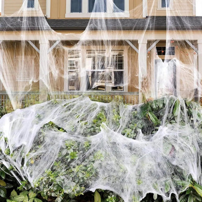 Halloween Artificial Spider Web with Spiders, Indoor and Outdoor Decoration