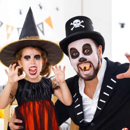 Halloween Fake Vampire Teeth with Flexible Caps and Fake Blood for Children and Adults