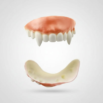 Halloween Fake Vampire Teeth with Flexible Caps and Fake Blood for Children and Adults