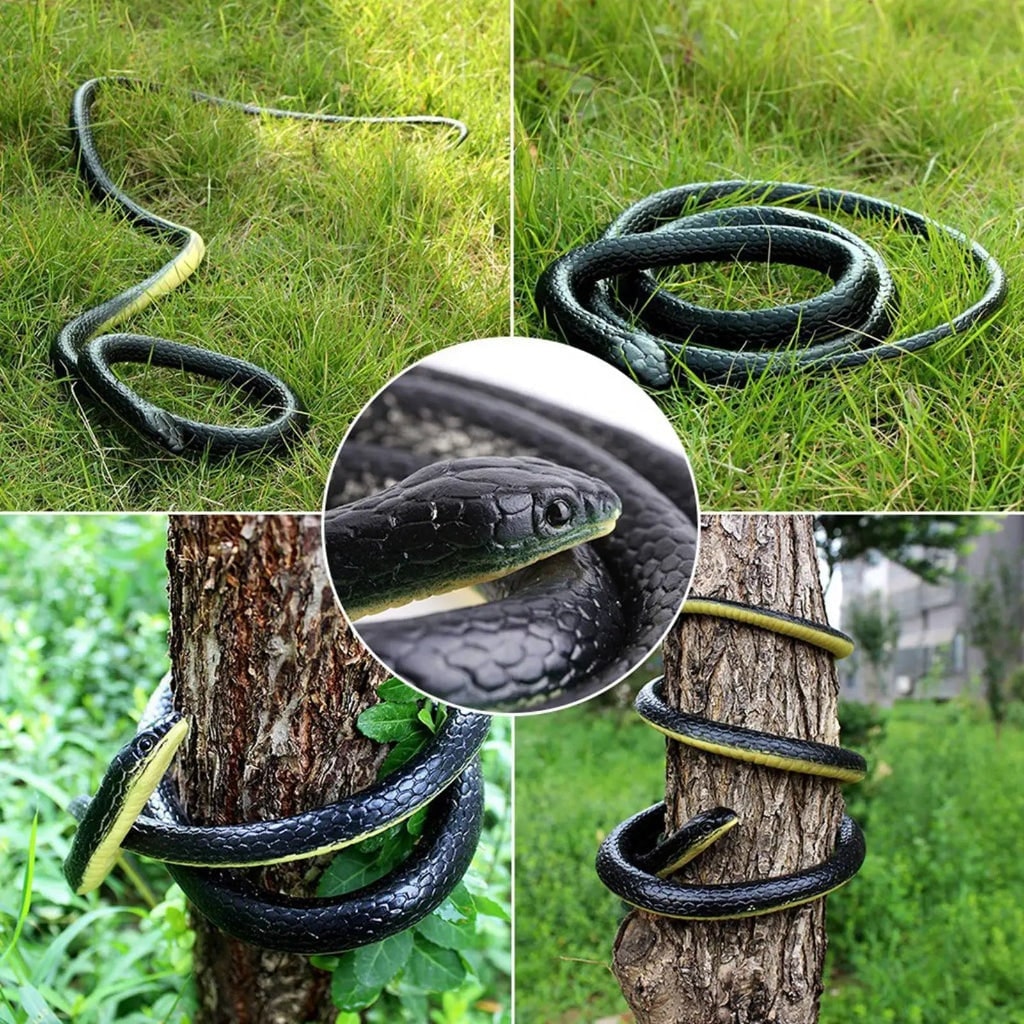 Halloween Realistic Artificial Snake Made of Flexible Plastic for Indoor and Garden Decoration