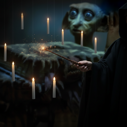 Halloween battery-powered LED taper candles, hanging, with remote control for party decoration