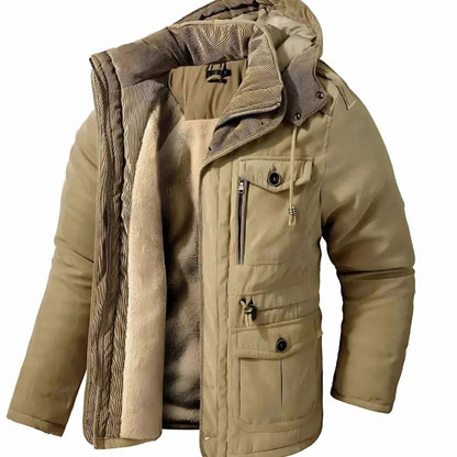 Matthias | Herren Winterjacke Wasser- und Winddicht Fleecefutter Kapuze