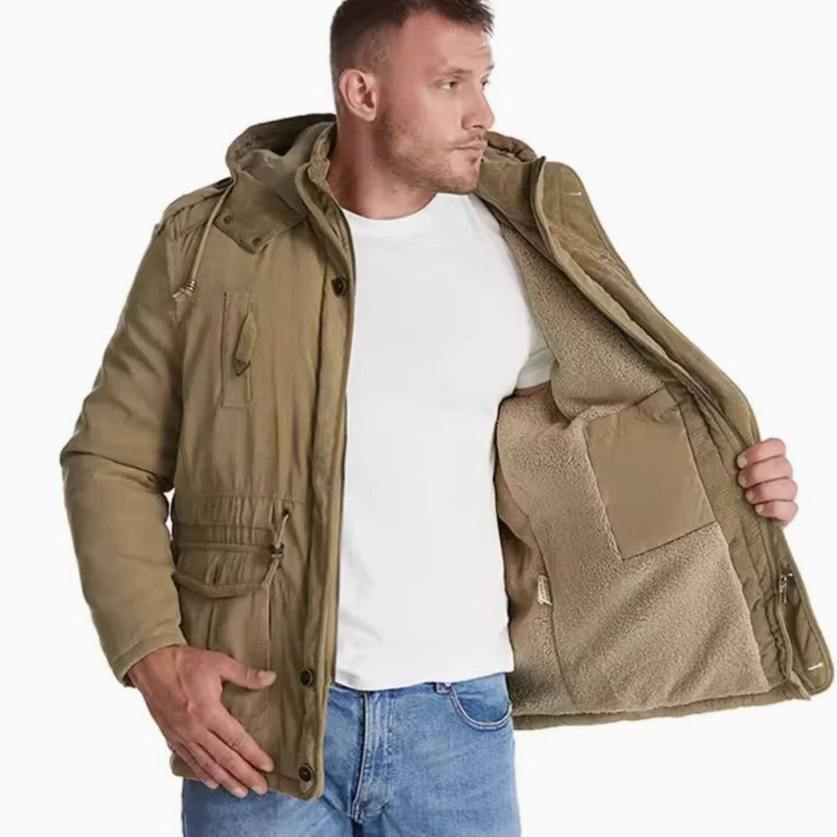 Matthias | Herren Winterjacke Wasser- und Winddicht Fleecefutter Kapuze