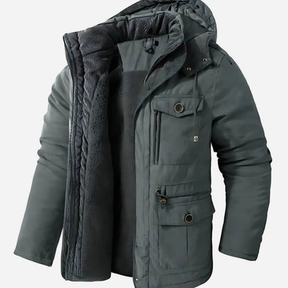 Matthias | Herren Winterjacke Wasser- und Winddicht Fleecefutter Kapuze