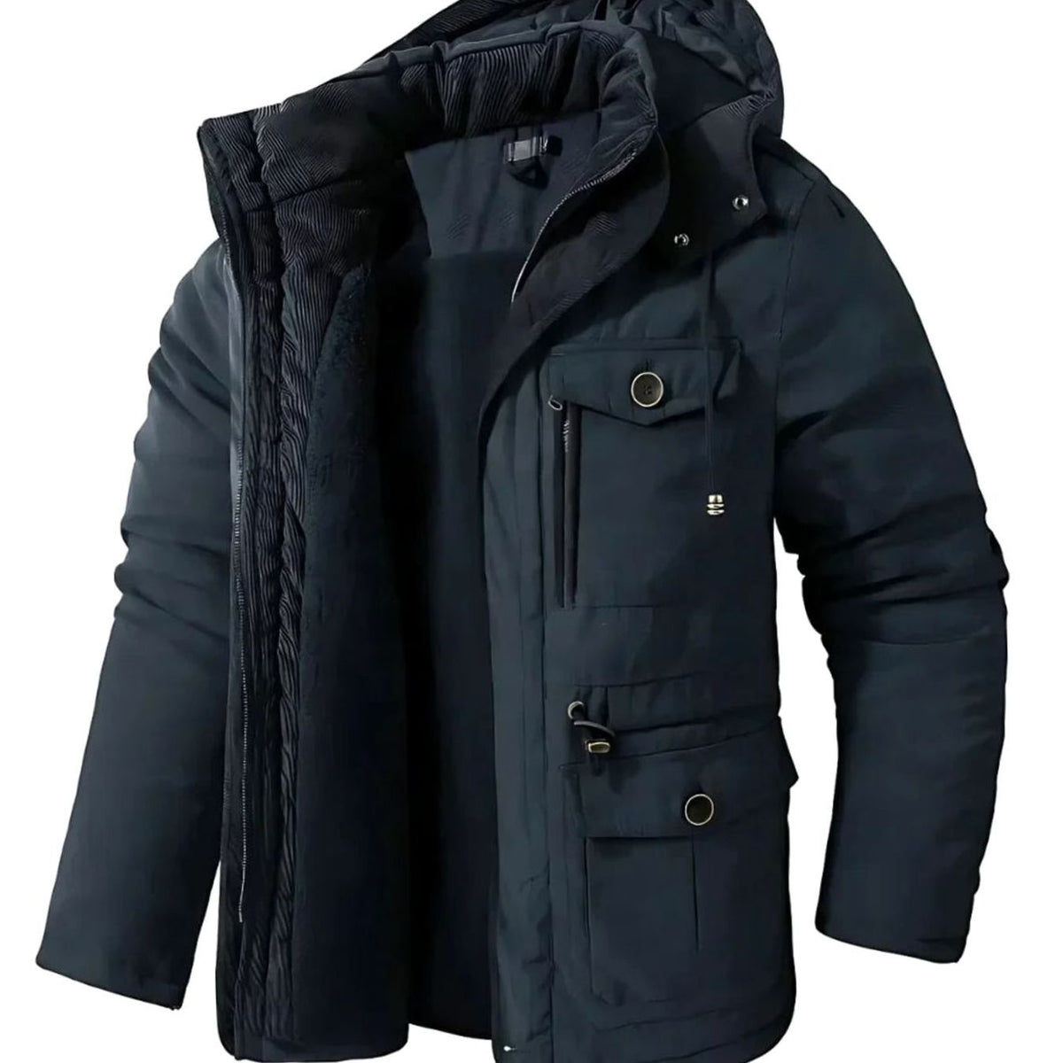 Matthias | Herren Winterjacke Wasser- und Winddicht Fleecefutter Kapuze