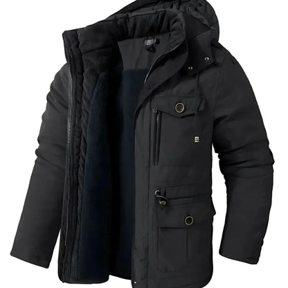 Matthias | Herren Winterjacke Wasser- und Winddicht Fleecefutter Kapuze