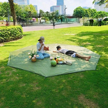 Tapis de Camping Imperméable Surdimensionné – Tarp Hexagonal/Octogonal 4,1x4,1m pour Plage, Voyage, Pique-nique et Ombre Extérieure