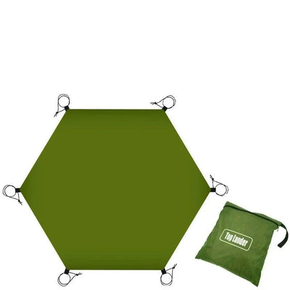 Tapis de Camping Imperméable Surdimensionné – Tarp Hexagonal/Octogonal 4,1x4,1m pour Plage, Voyage, Pique-nique et Ombre Extérieure