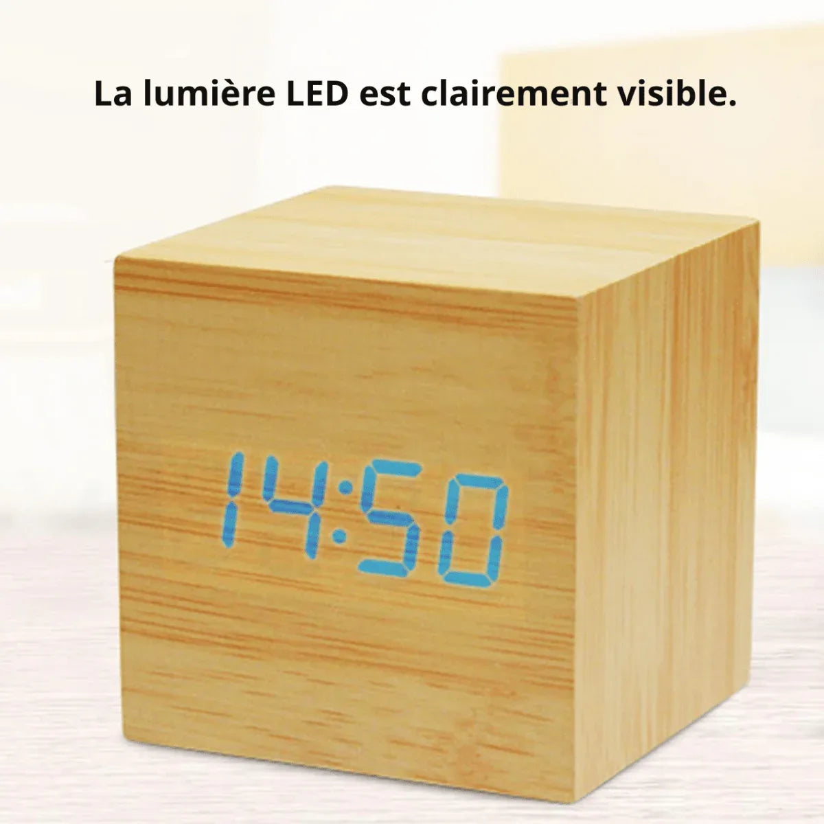 Horloge Numérique Moderne en Bois - Rondor