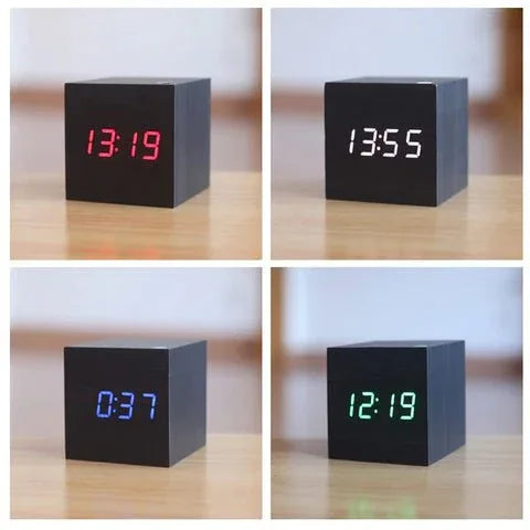 Horloge Numérique Moderne en Bois - Rondor