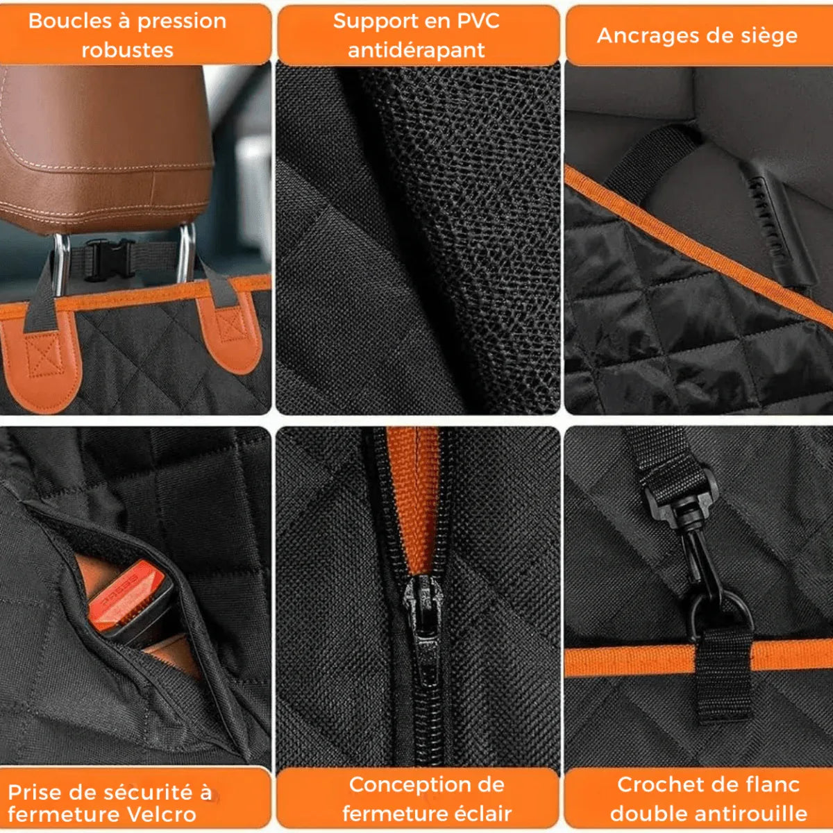 Housse de Protection de Siège Arrière de Voiture Impénétrable - Rondor