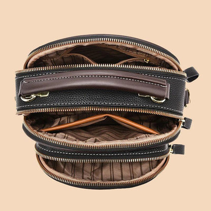 Sac classique multi-compartiments à bandoulière large et ajustable en cuir
