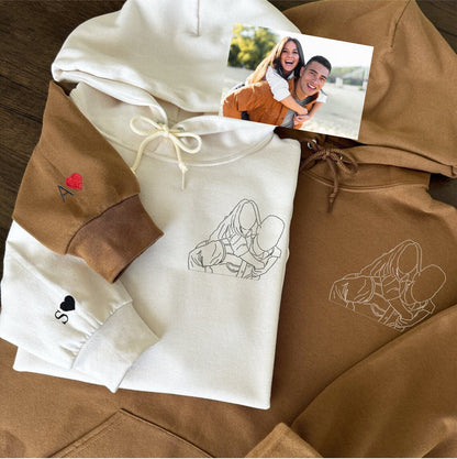 Sweat ou t-shirt brodé avec votre photo, portrait personnalisé