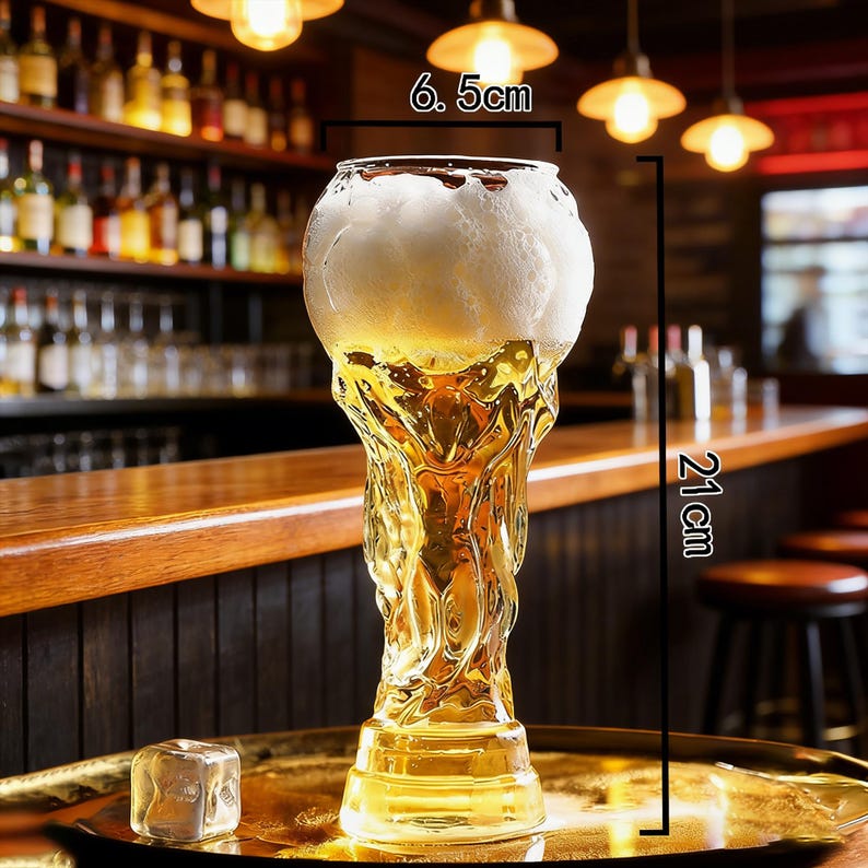 Verre à bière trophée de football, articles de bar pour les fans de la coupe du monde, cadeau pour amateur de bière artisanale