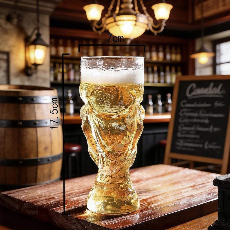 Verre à bière trophée de football, articles de bar pour les fans de la coupe du monde, cadeau pour amateur de bière artisanale