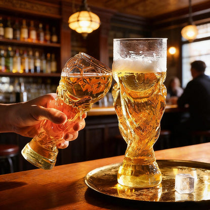 Verre à bière trophée de football, articles de bar pour les fans de la coupe du monde, cadeau pour amateur de bière artisanale