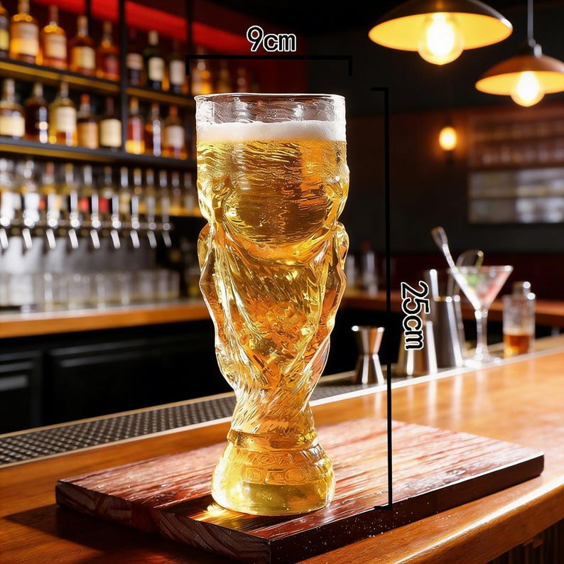 Verre à bière trophée de football, articles de bar pour les fans de la coupe du monde, cadeau pour amateur de bière artisanale
