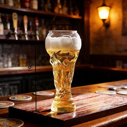 Verre à bière trophée de football, articles de bar pour les fans de la coupe du monde, cadeau pour amateur de bière artisanale