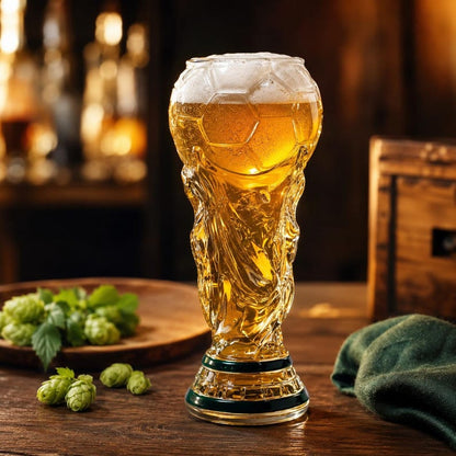 2026 World Cup Football Trophy Beer Glass – Soccer Fan Gift | Match Day Beer Mug | Unique Football Drinkware Gift for Him | Sports Bar Decor