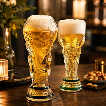 2026 World Cup Football Trophy Beer Glass – Soccer Fan Gift | Match Day Beer Mug | Unique Football Drinkware Gift for Him | Sports Bar Decor
