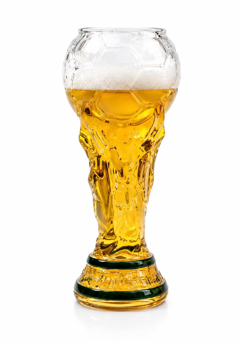 2026 World Cup Football Trophy Beer Glass – Soccer Fan Gift | Match Day Beer Mug | Unique Football Drinkware Gift for Him | Sports Bar Decor