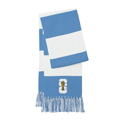 Echarpe dorée pour spectateur du Trophée de la Coupe du Monde de la FIFA 2026 | Écharpe brodée assortie