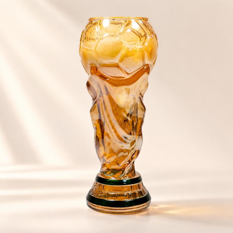 2026 World Cup Football Trophy Beer Glass – Soccer Fan Gift | Match Day Beer Mug | Unique Football Drinkware Gift for Him | Sports Bar Decor