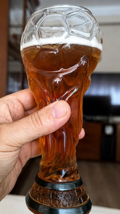 2026 World Cup Football Trophy Beer Glass – Soccer Fan Gift | Match Day Beer Mug | Unique Football Drinkware Gift for Him | Sports Bar Decor