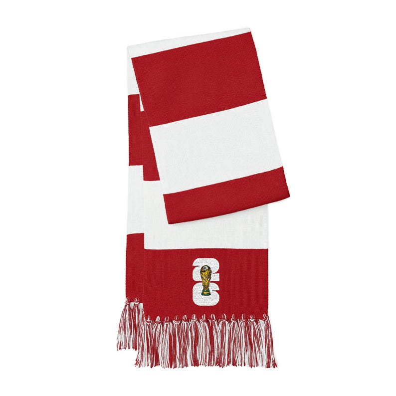 Echarpe dorée pour spectateur du Trophée de la Coupe du Monde de la FIFA 2026 | Écharpe brodée assortie