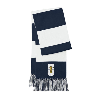 Echarpe dorée pour spectateur du Trophée de la Coupe du Monde de la FIFA 2026 | Écharpe brodée assortie