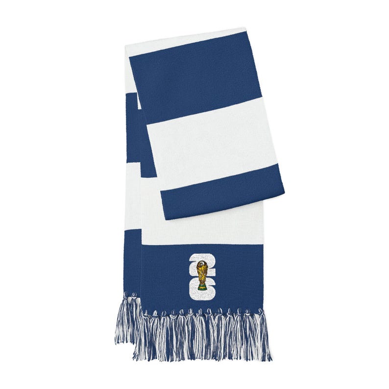 Echarpe dorée pour spectateur du Trophée de la Coupe du Monde de la FIFA 2026 | Écharpe brodée assortie