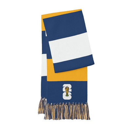 Echarpe dorée pour spectateur du Trophée de la Coupe du Monde de la FIFA 2026 | Écharpe brodée assortie
