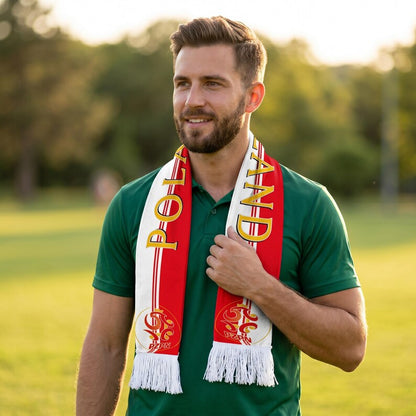 Echarpe de supporter de football en tricot à franges aux couleurs de l'équipe nationale les jours de match