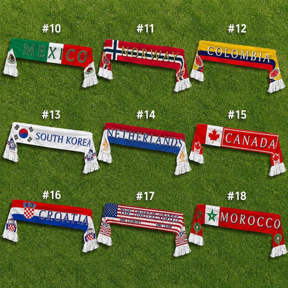 Echarpe de supporter de football en tricot à franges aux couleurs de l'équipe nationale les jours de match